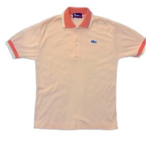 Vintage LACOSTE SPORT Contrast Collar Polo in Peach and White​